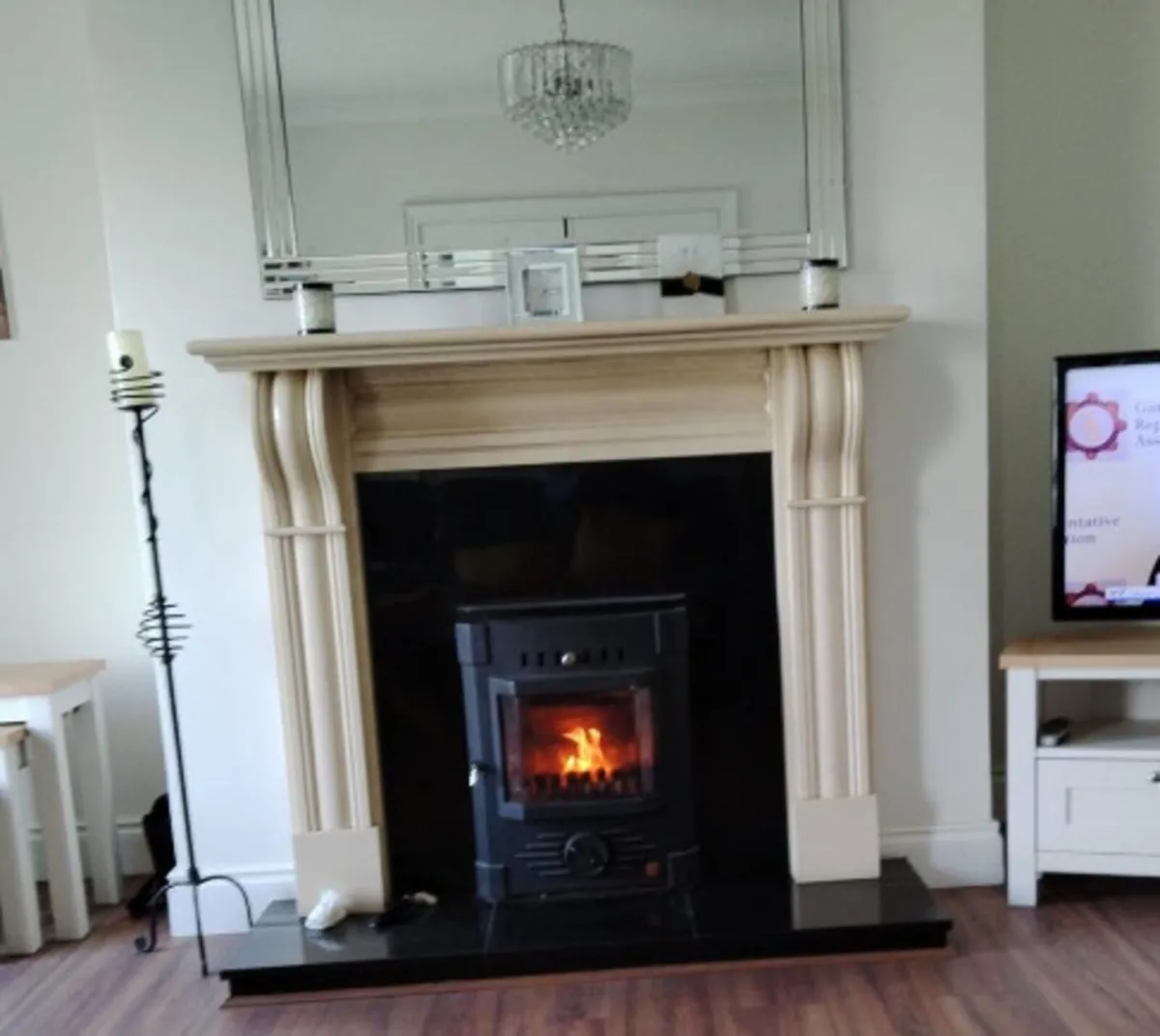 Marble fireplace & granite hearth - Image 2