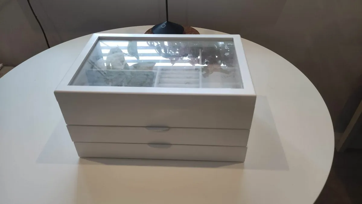 Elegant Wooden Jewellery Box - 2 Drawers & Lift-To - Image 4