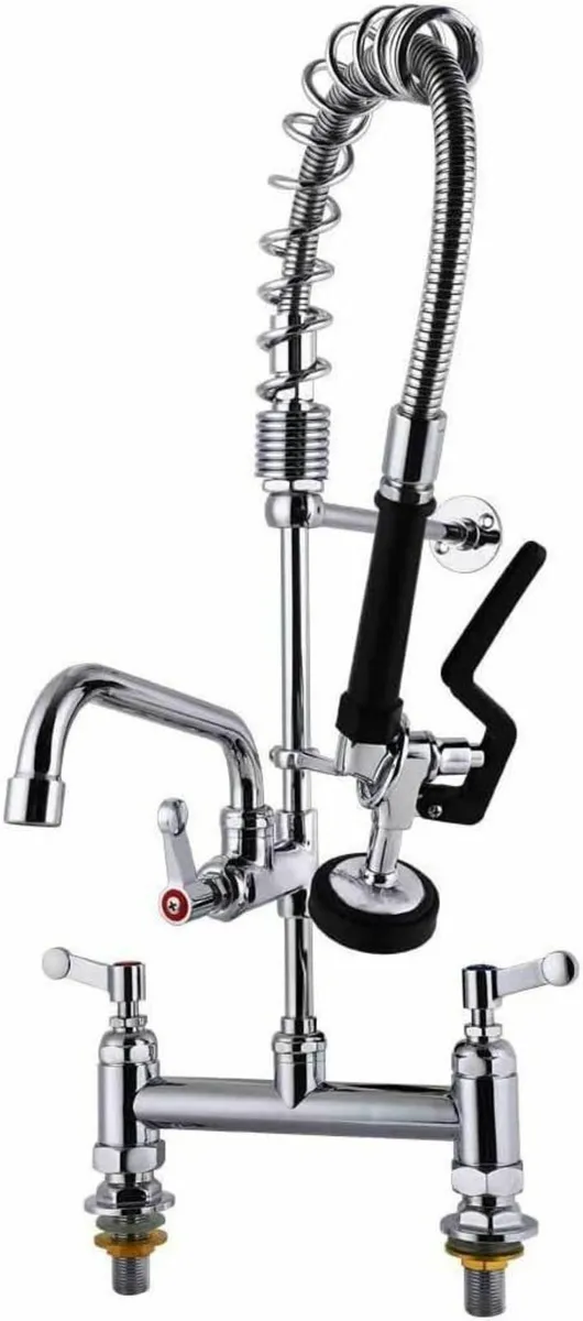 Commercial Pre-Rinse Kitchen Sink Taps with Pull - Image 1