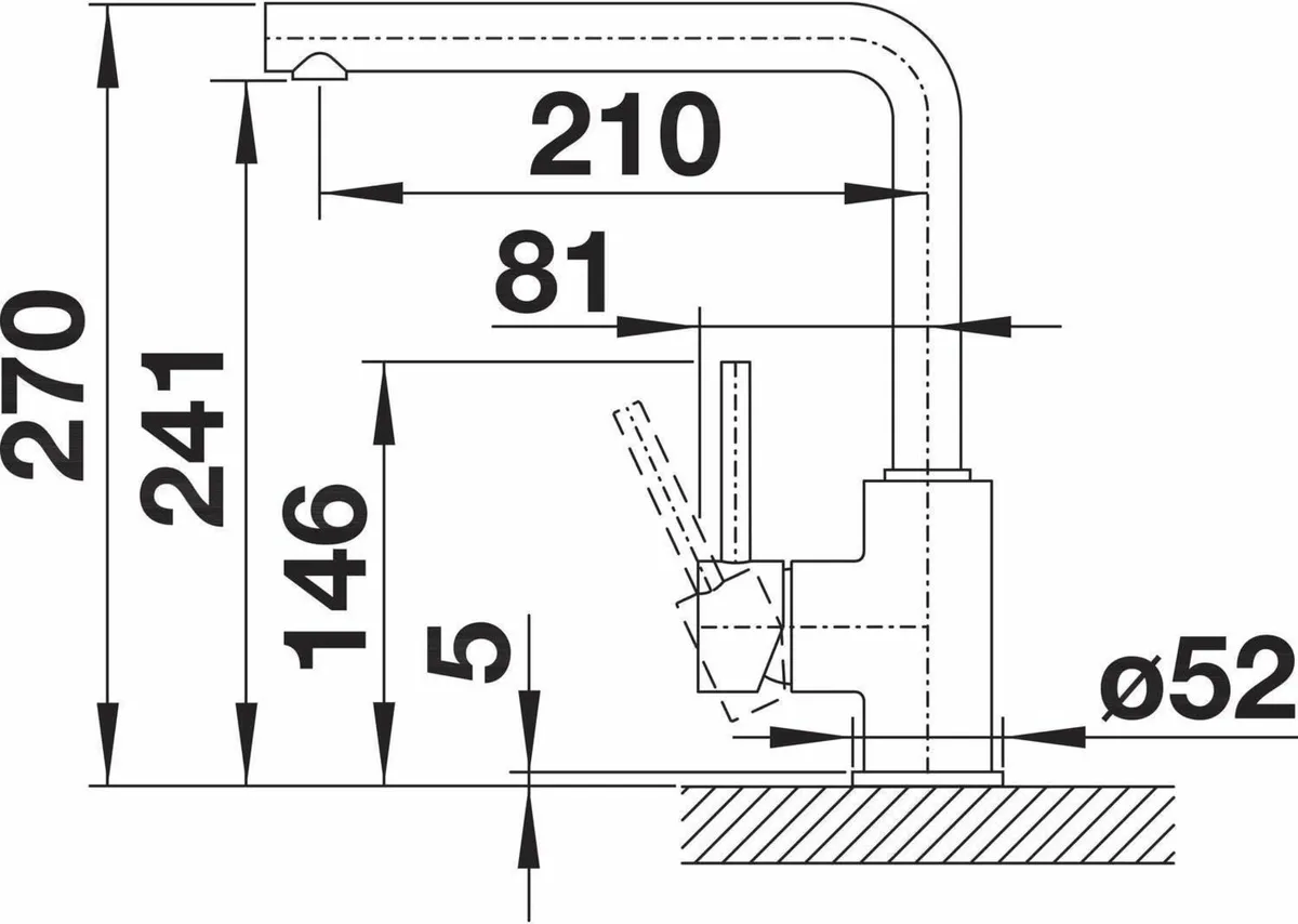 519414 Mila High-Pressure Kitchen Mixer Tap - Image 3