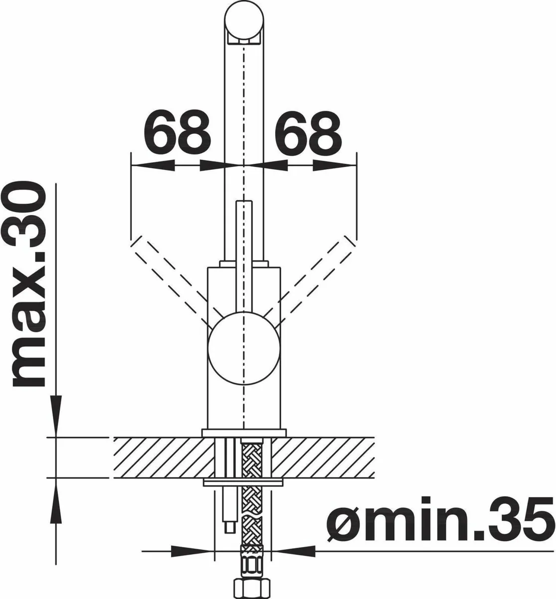 519414 Mila High-Pressure Kitchen Mixer Tap - Image 4