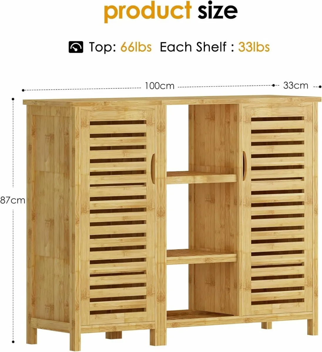 2-in-1 Modular Bamboo Bathroom Storage Cabinet - Image 3