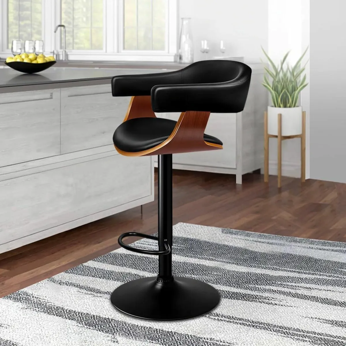 Bar Stool Adjustable Barstools PU Leather - Image 1