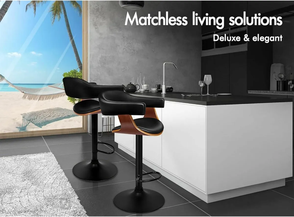 Bar Stool Adjustable Barstools PU Leather - Image 4