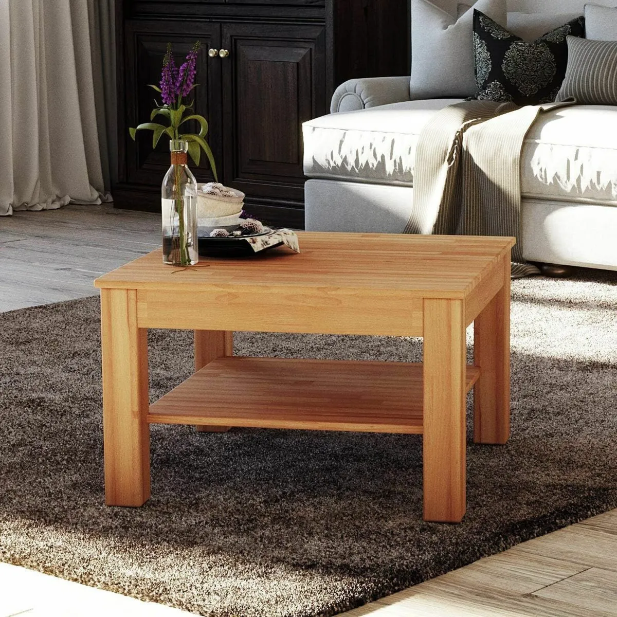 Bonn Solid Wood Coffee Table - FSC Certified Side - Image 1