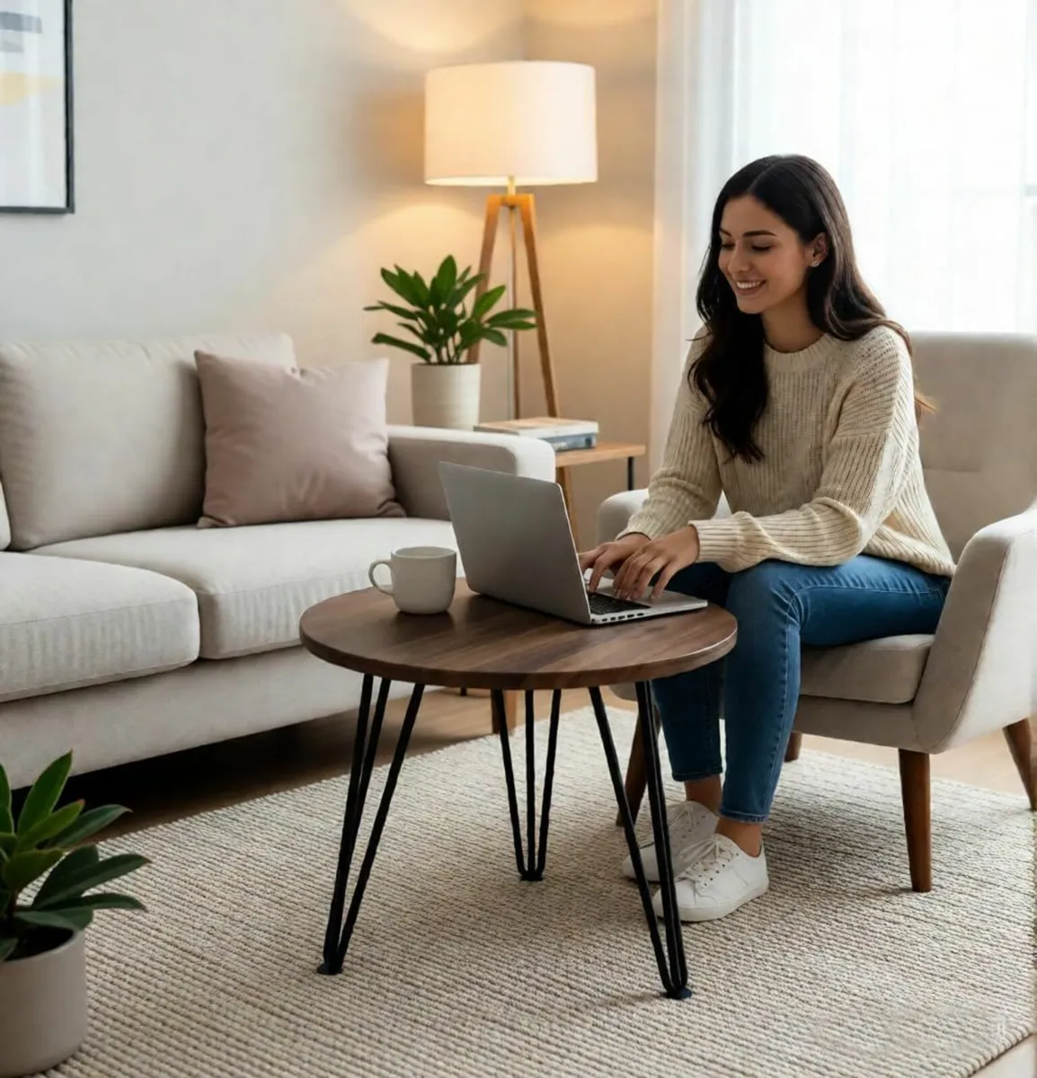 Round Coffee Table Set of 2 Side Tables for - Image 4