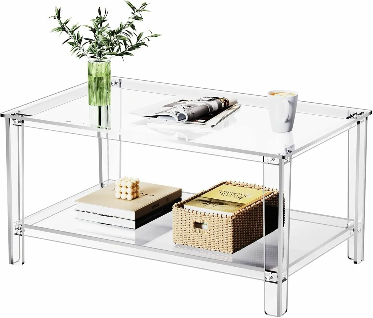 Acrylic Coffee Table Modern Center 80 x 50 40 cm - Image 1