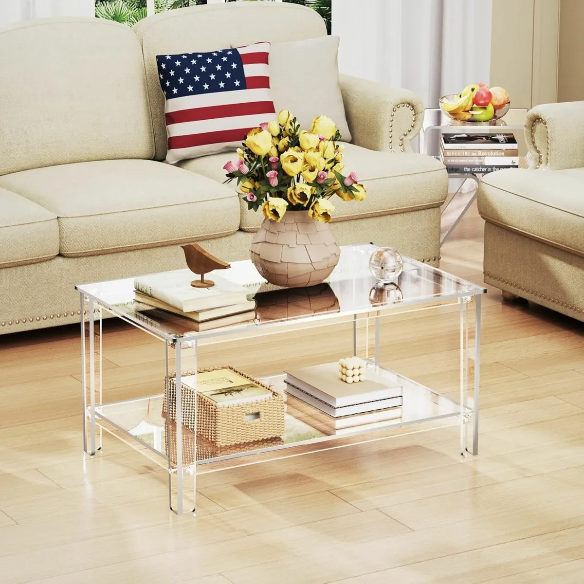 Acrylic Coffee Table Modern Center 80 x 50 40 cm - Image 4