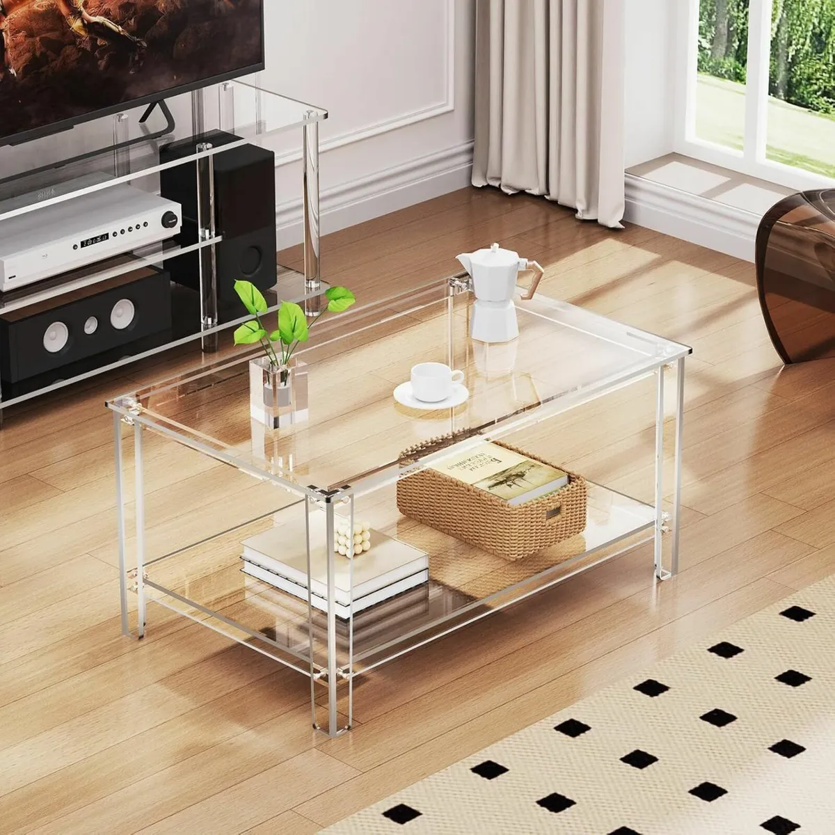 Acrylic Coffee Table Modern Center 80 x 50 40 cm - Image 2