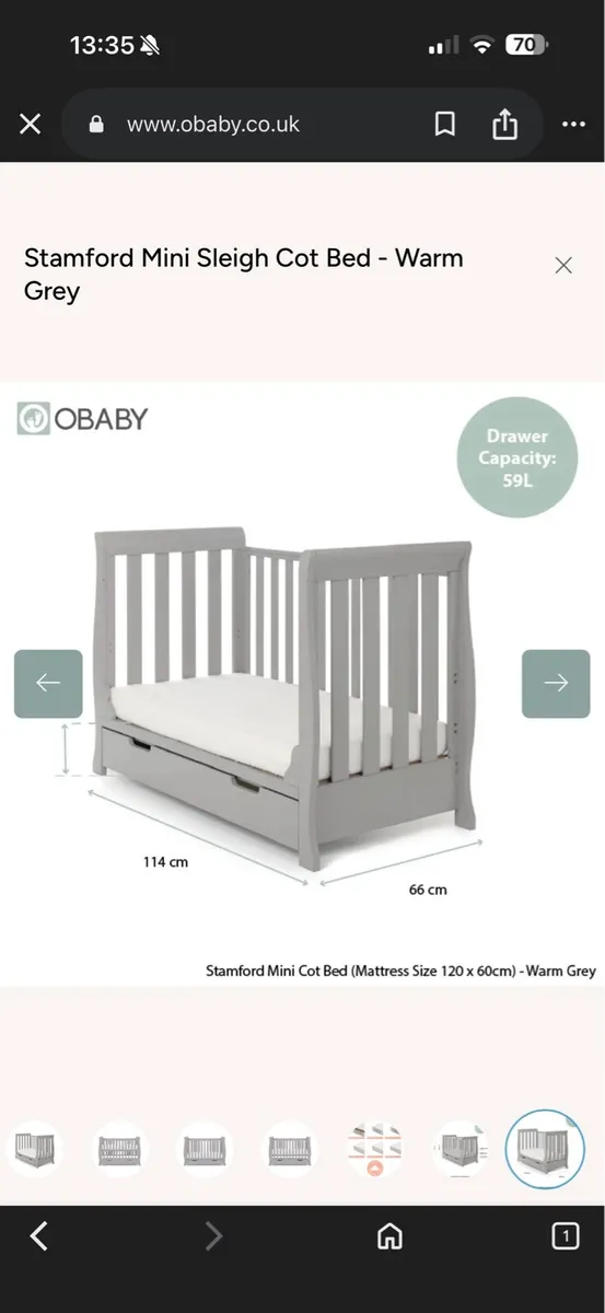 OBaby Stamford Cot Bed - Image 2