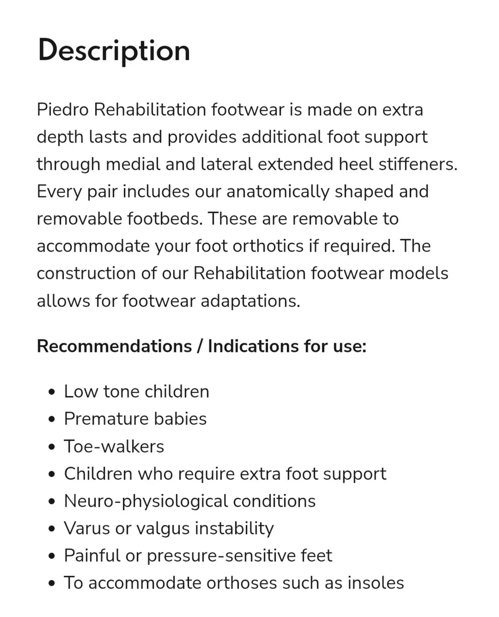 Piedro Rehabilitation Boots Size 22 - Image 2