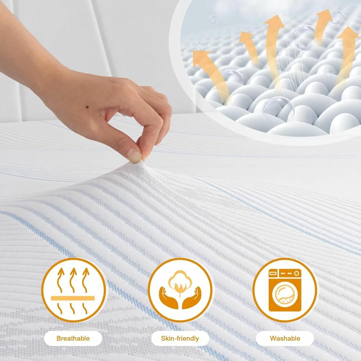 Small Double Mattress Topper Memory Foam Bed 7cm - Image 4