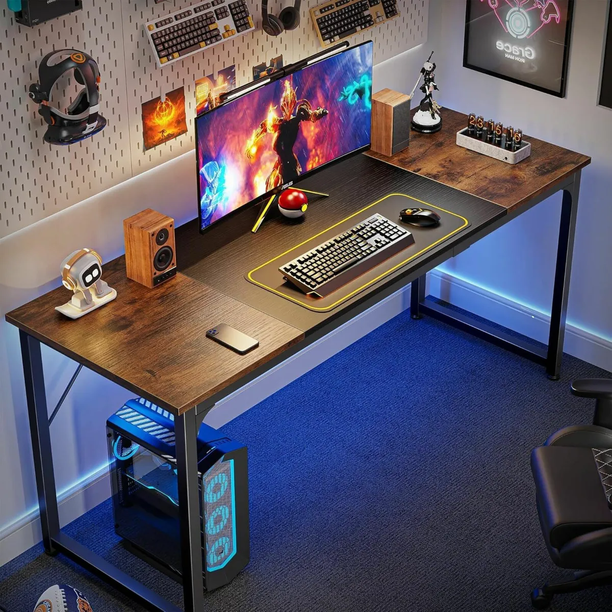 Computer Desk 63 Inch Office Gaming with Storage - Image 4