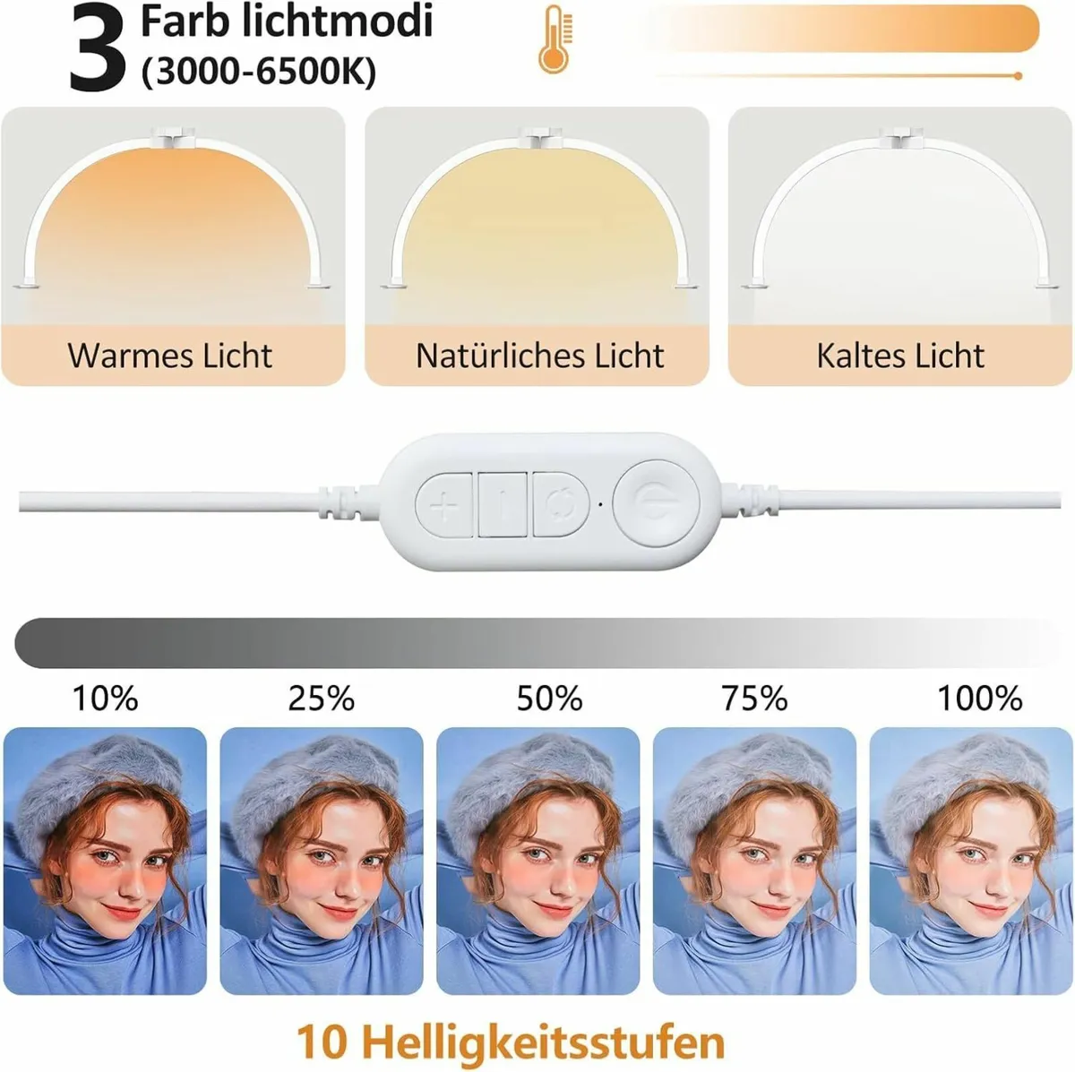 Half Moon Lamp for Nail Desk 29Inch Foldable LED - Image 2