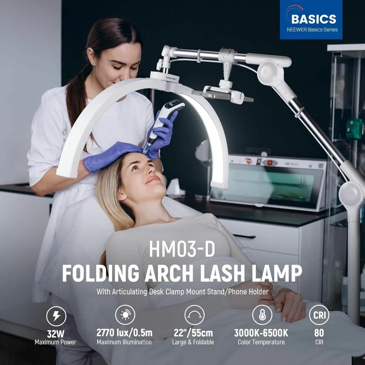 Basics 22 Half Moon Lash Light with Articulating - Image 2