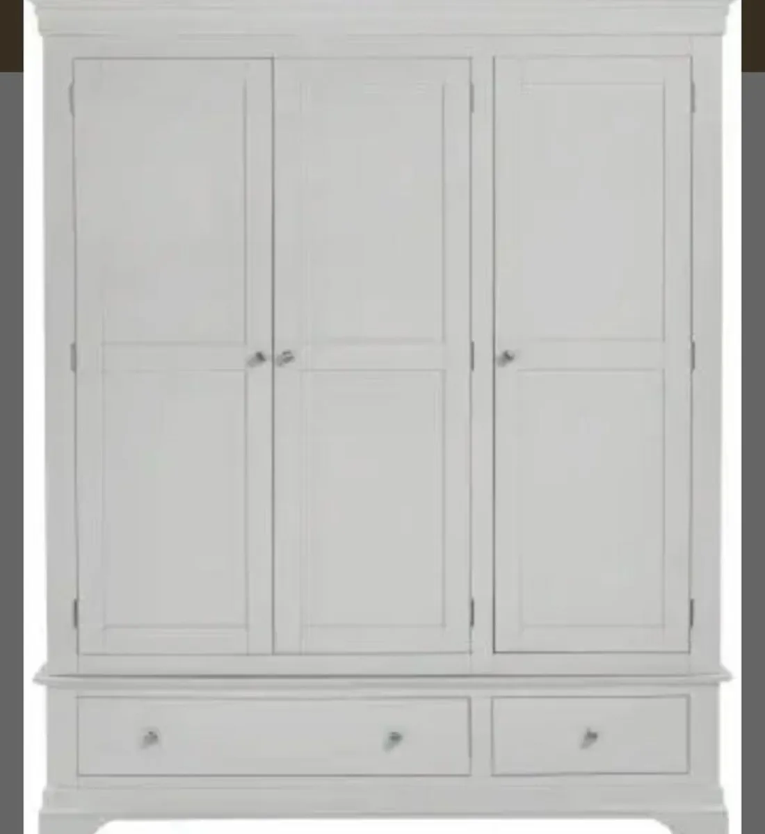 Bordeaux 3 Door Wardrobe Pebble Grey - Image 2