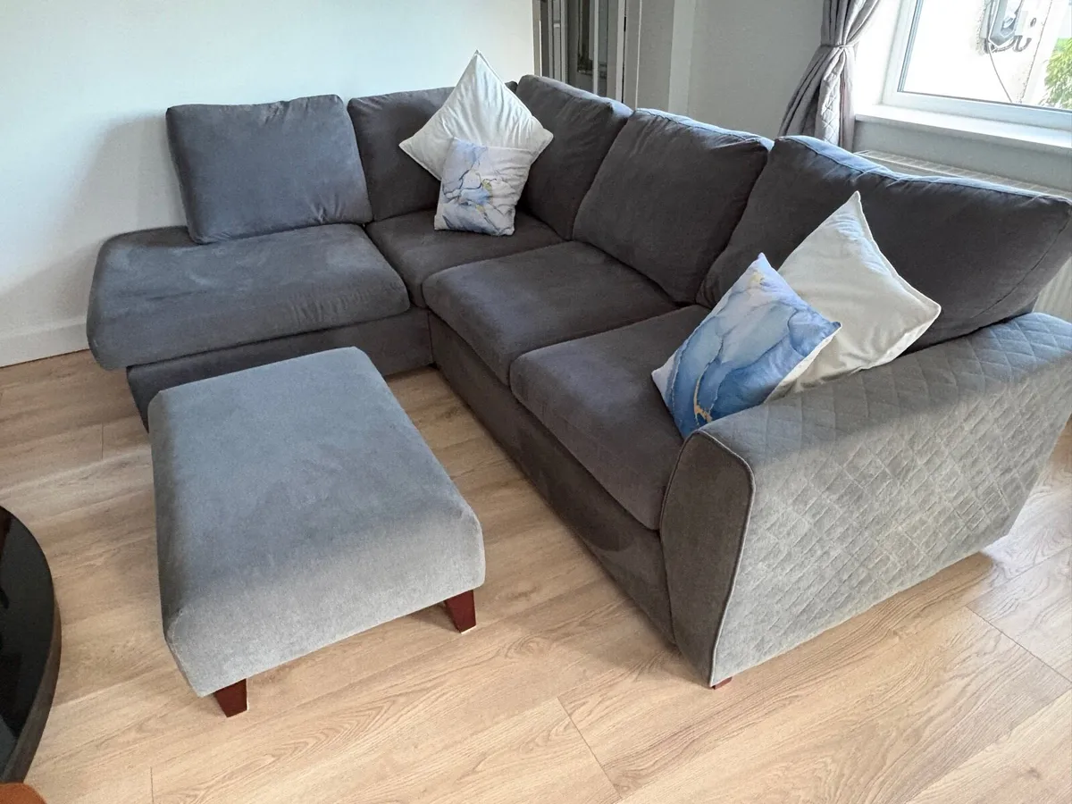 Corner Couch & Footstool - Image 1