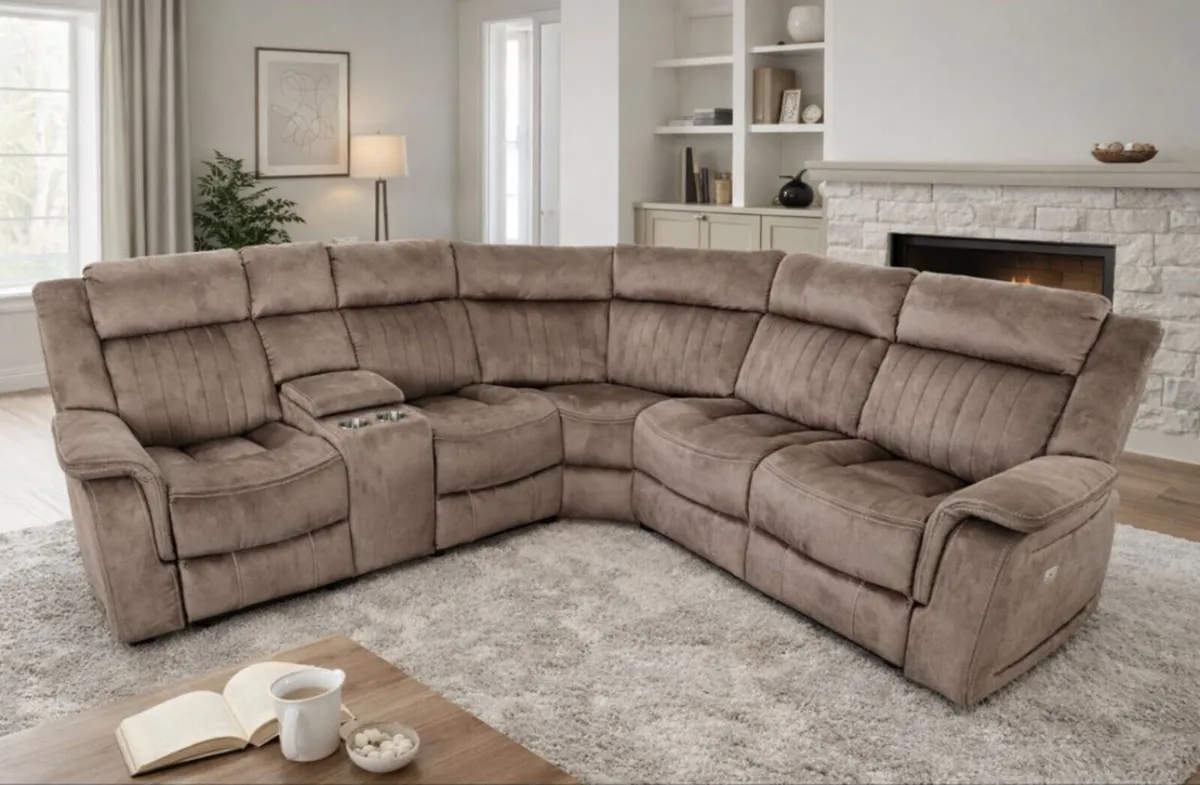 New Grey Hampton Electric Recliner Corner Sofa - Image 4