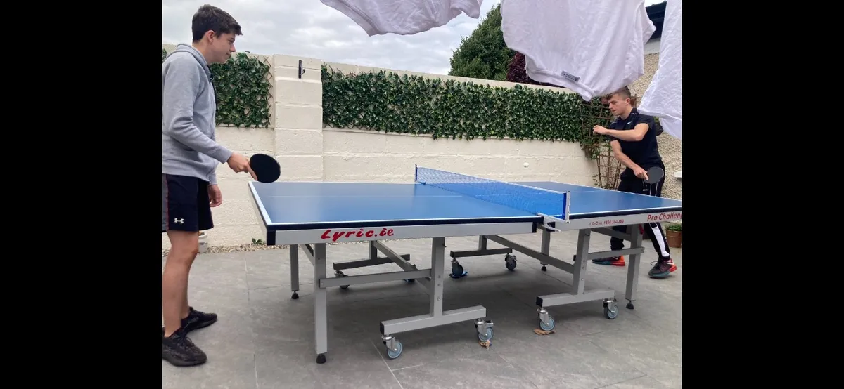 Table tennis table and bats - Image 1