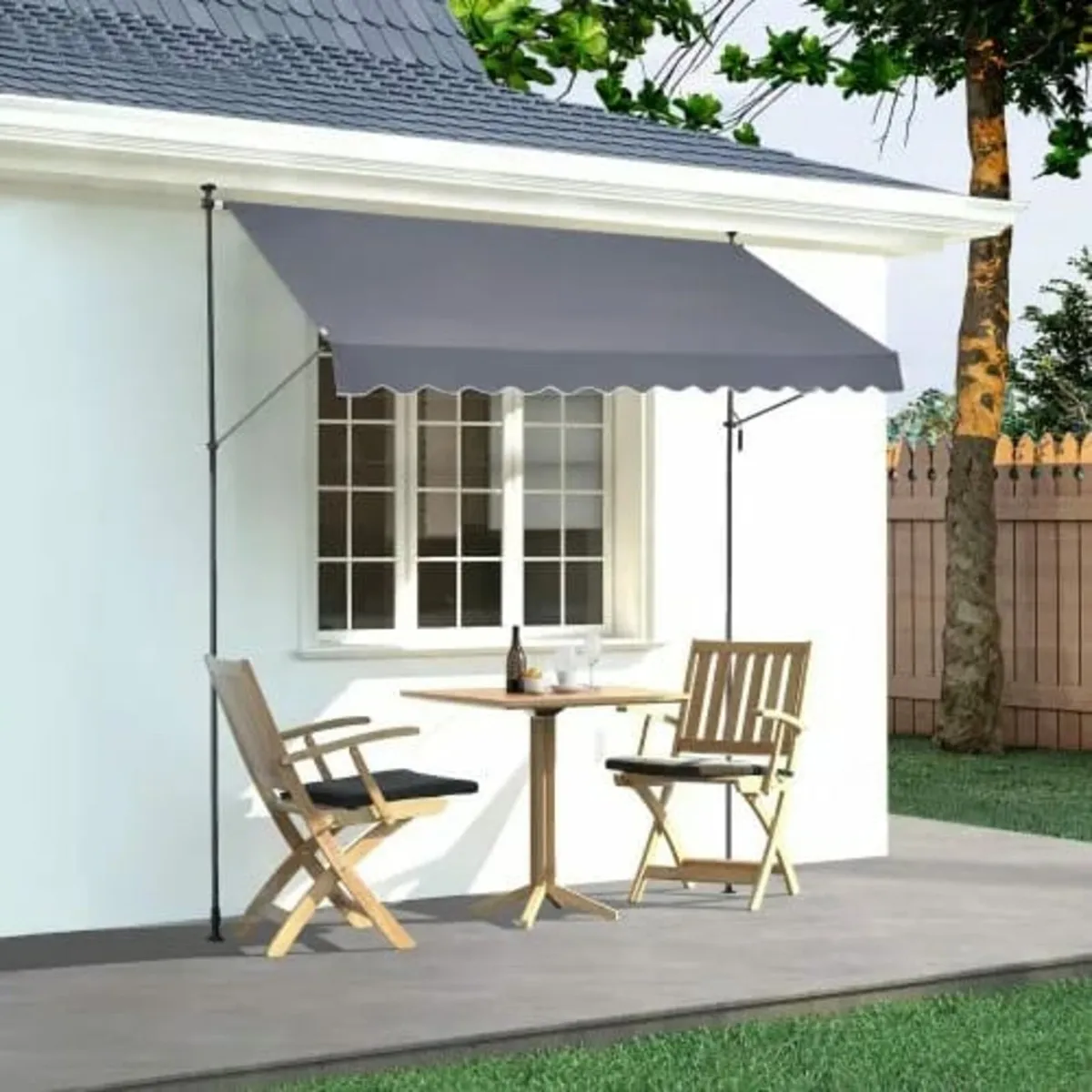 138x47" Patio Awning Retractable Awning Sunshade S - Image 4