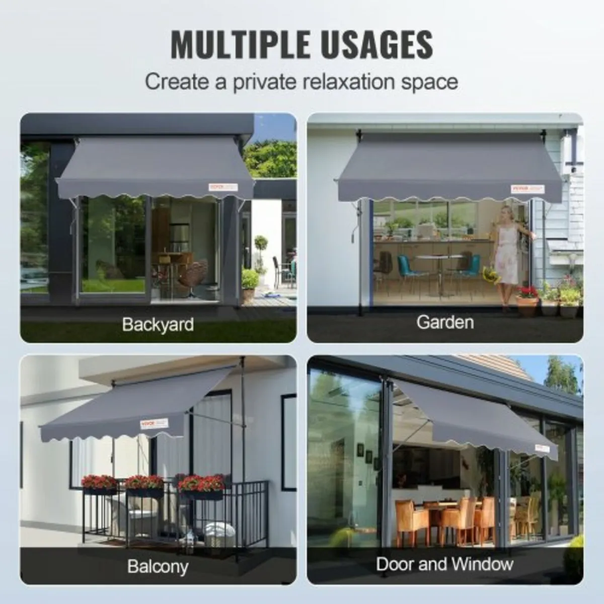 Manual Retractable Awning, 78" Outdoor Retractable - Image 4