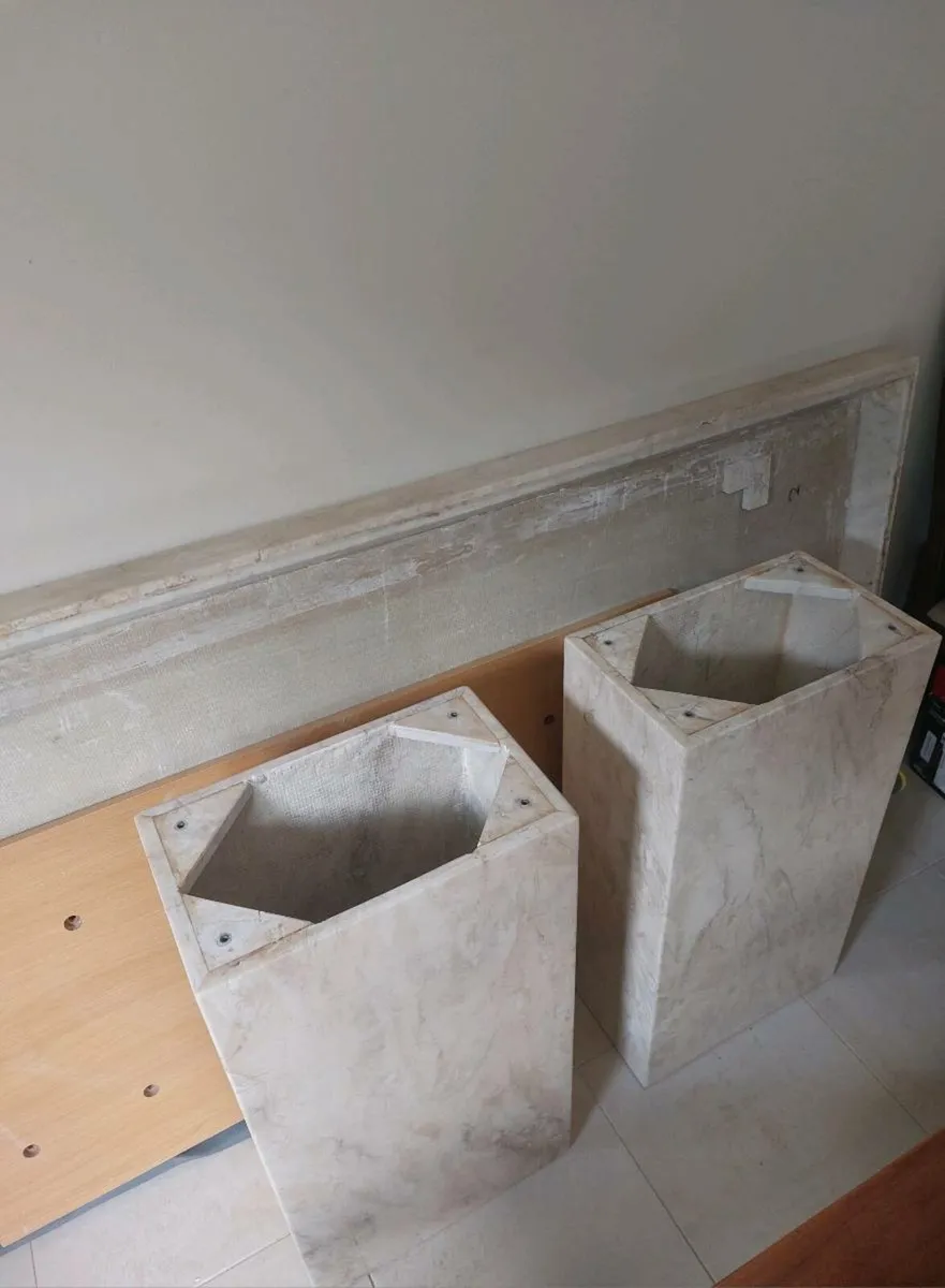 Solid Italian Cream Marble Dining Table - Image 2