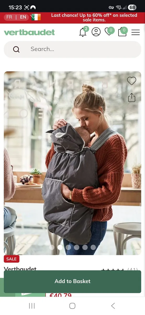 Vertbaudet cover for baby carrier  (unopened) - Image 1