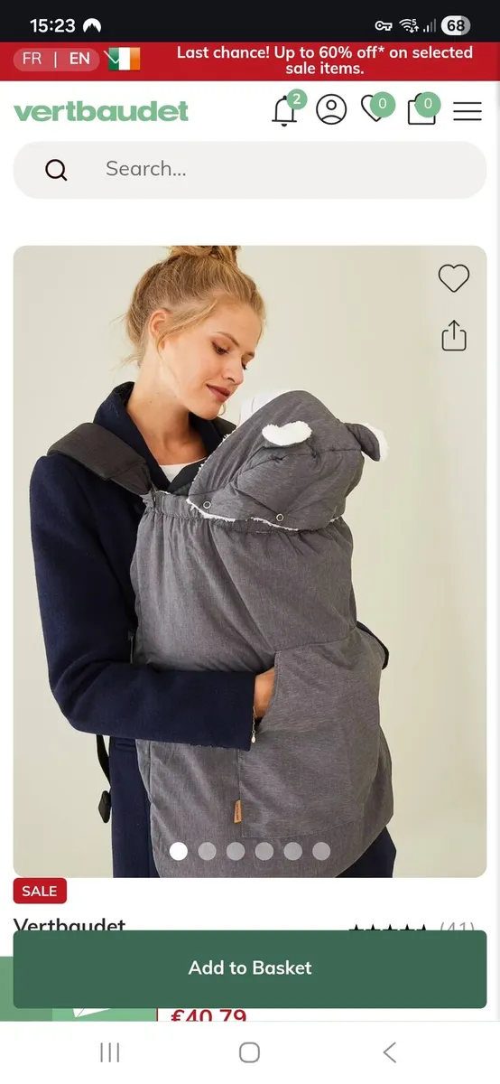 Vertbaudet cover for baby carrier  (unopened) - Image 3