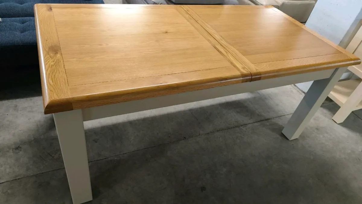 Oak Dining Table Ex Display Like New - Image 2