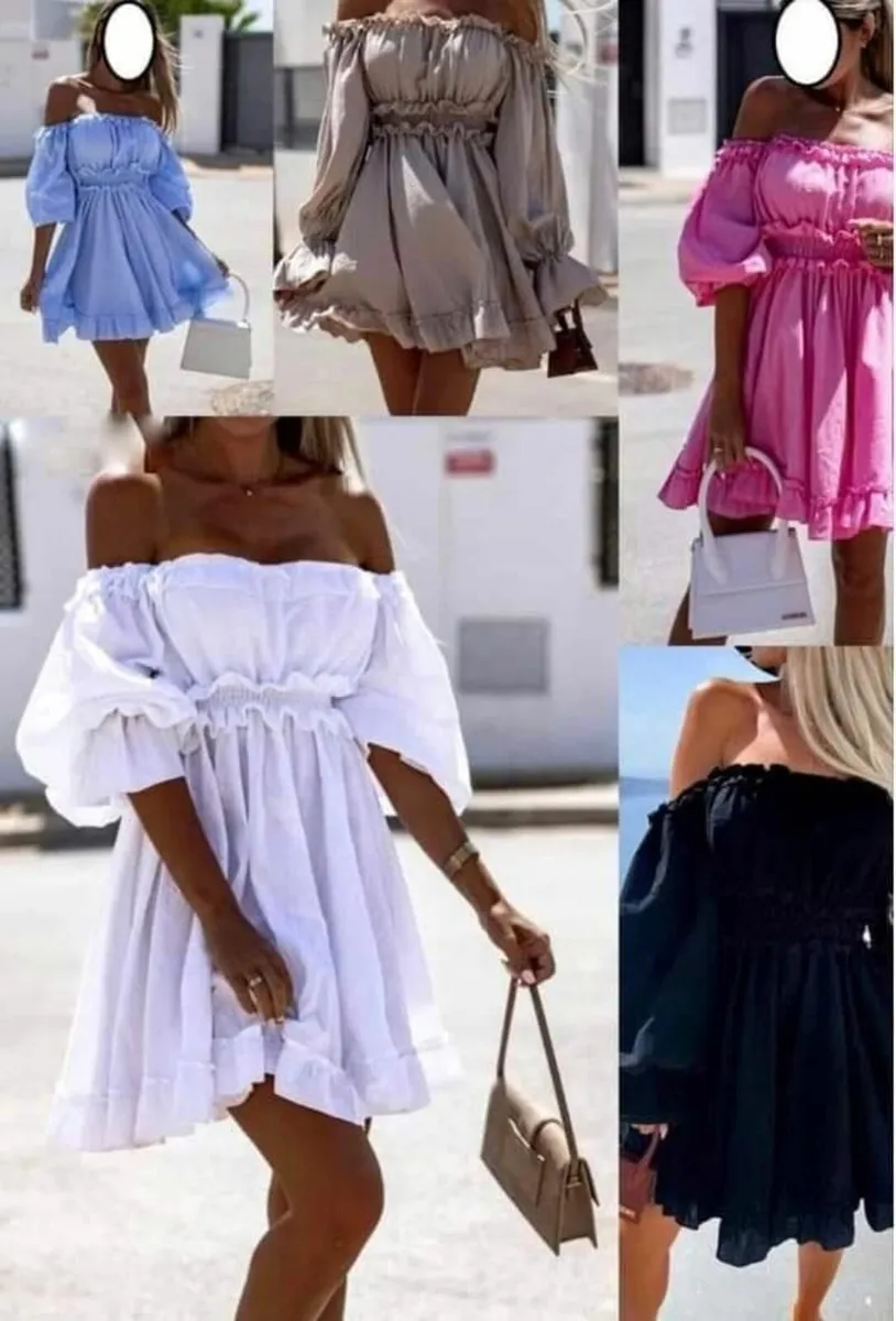 short spanish dress for women khaki/brown,pink - Image 1