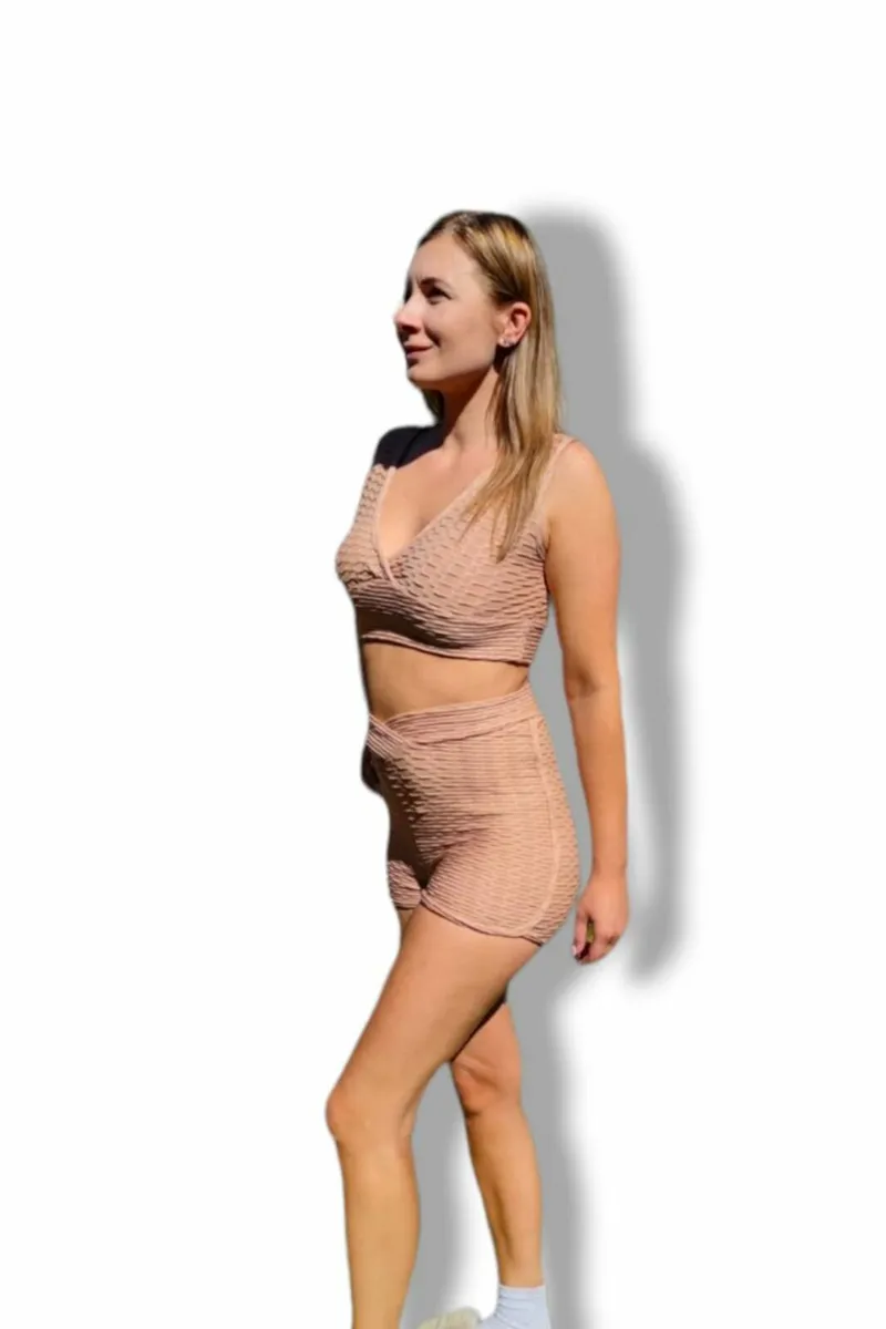 Sporty and Stylish Two-Pieces Set cream/nude - Image 1