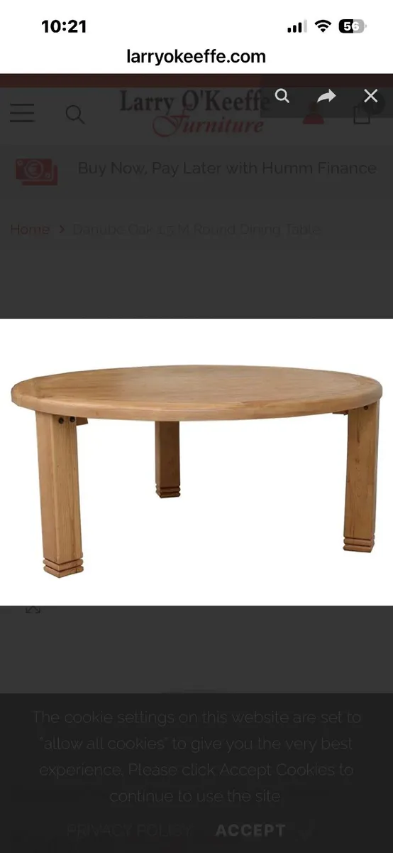 Solid oak table - Image 1