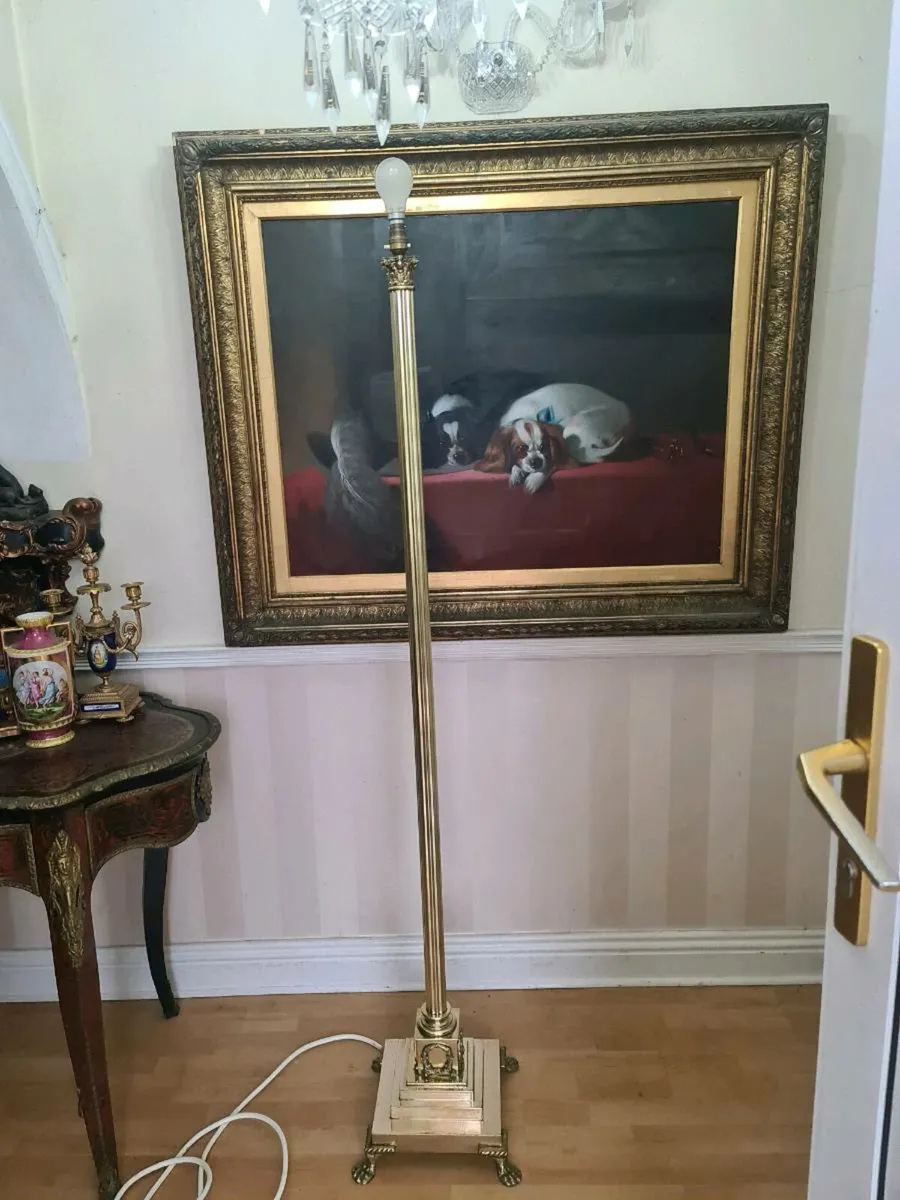 Vintage brass Corinthian standard lamp SHIPPING AV - Image 1