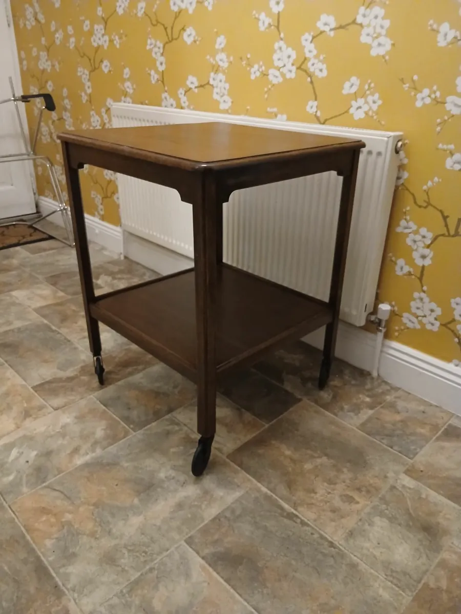 Antique Oak 2 Tier Serving/Tea Trolley - Image 1