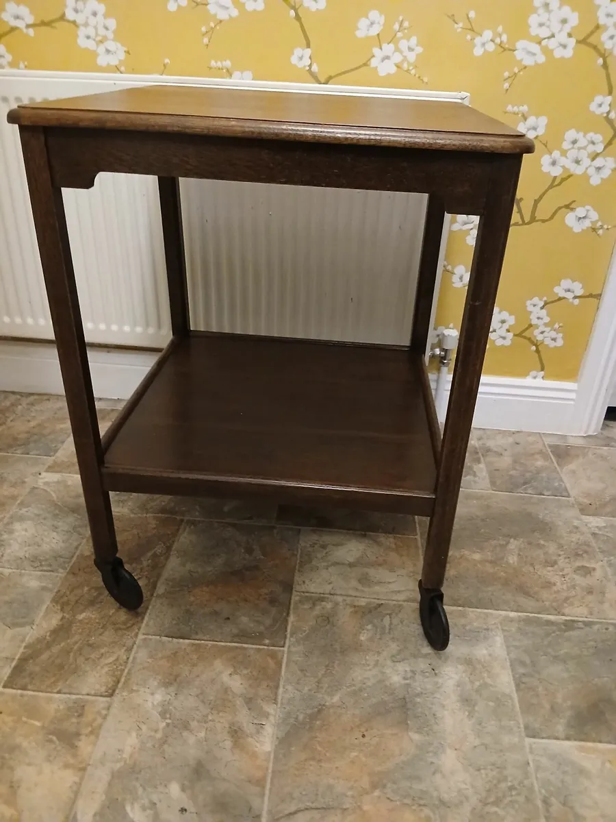 Antique Oak 2 Tier Serving/Tea Trolley - Image 3