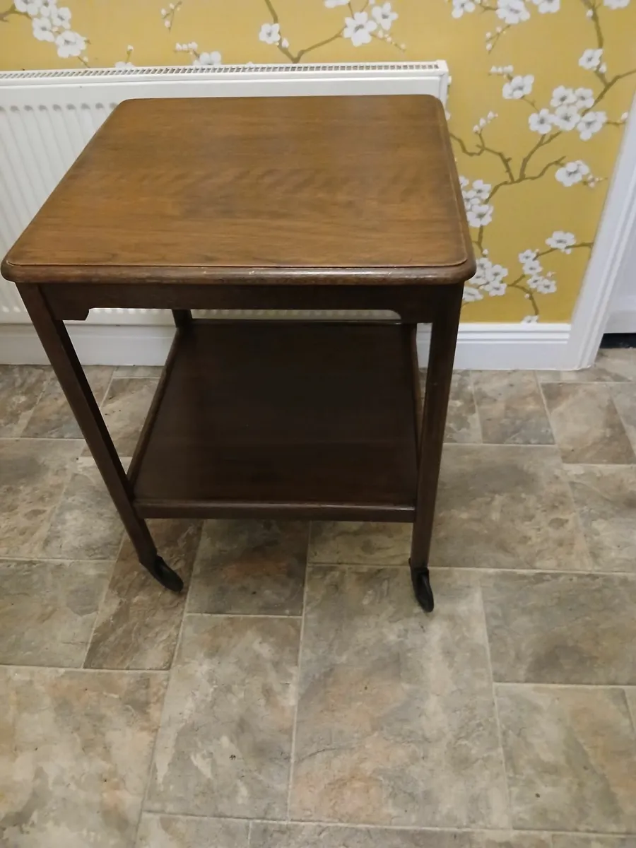 Antique Oak 2 Tier Serving/Tea Trolley - Image 4