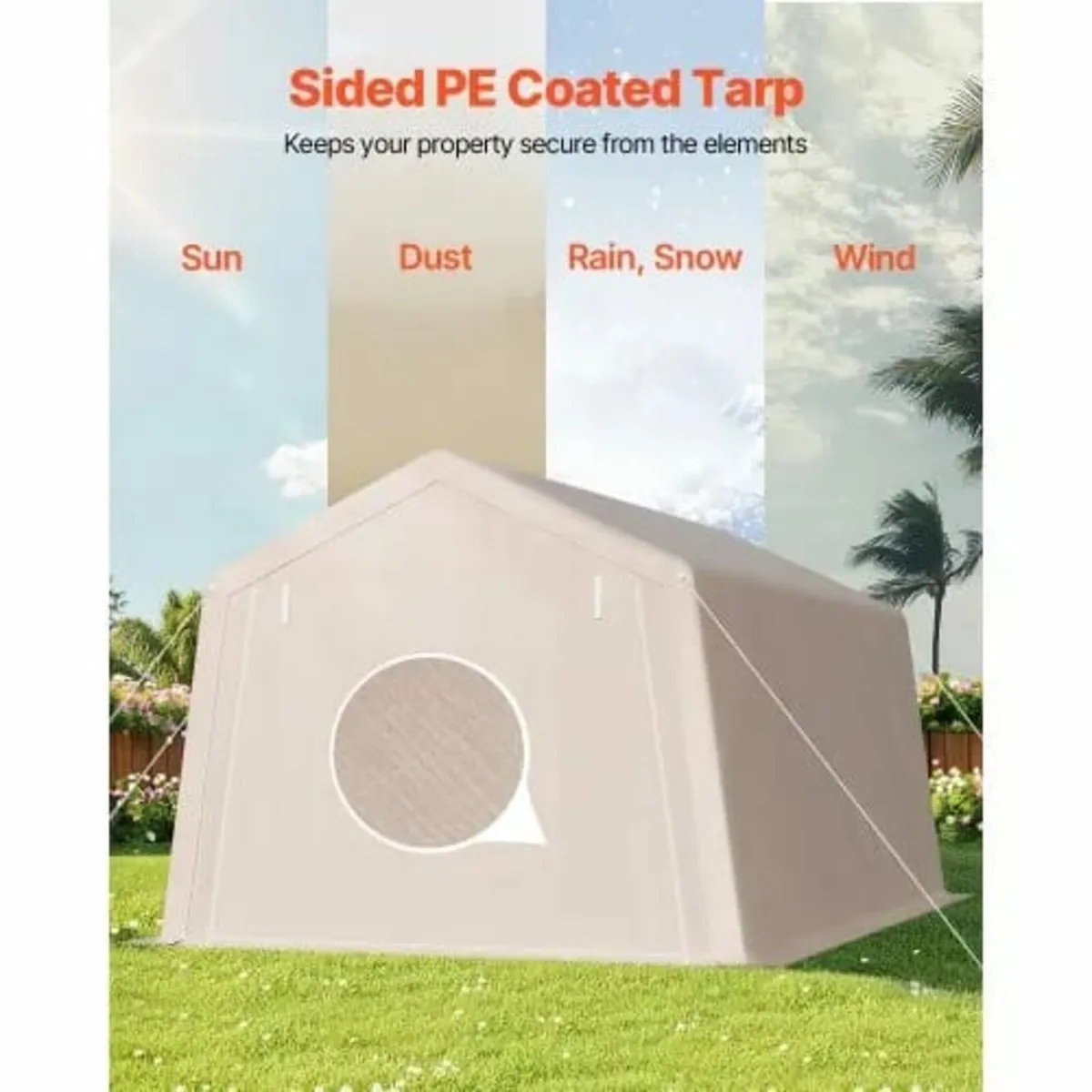 Outdoor Storage Portable Shed 10x15 ft Waterproof - Image 3