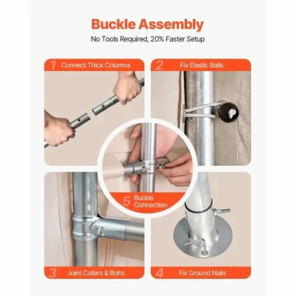 Outdoor Storage Portable Shed 10x15 ft Waterproof - Image 4