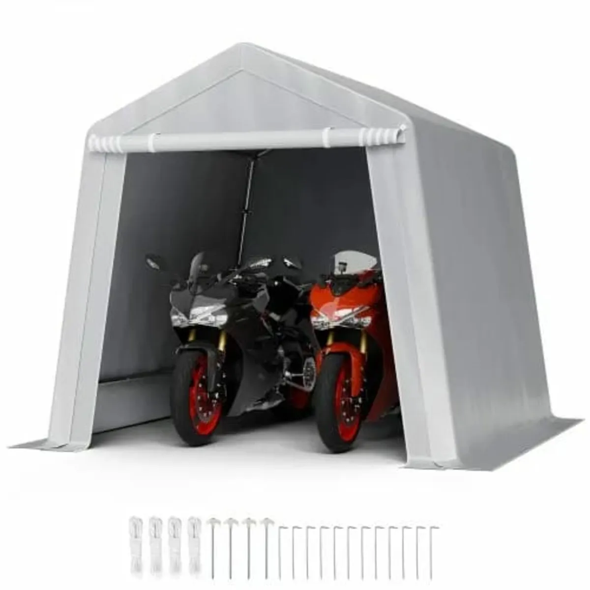 Outdoor Storage Shelter Shed 8x8 ft Waterproof Car - Image 1