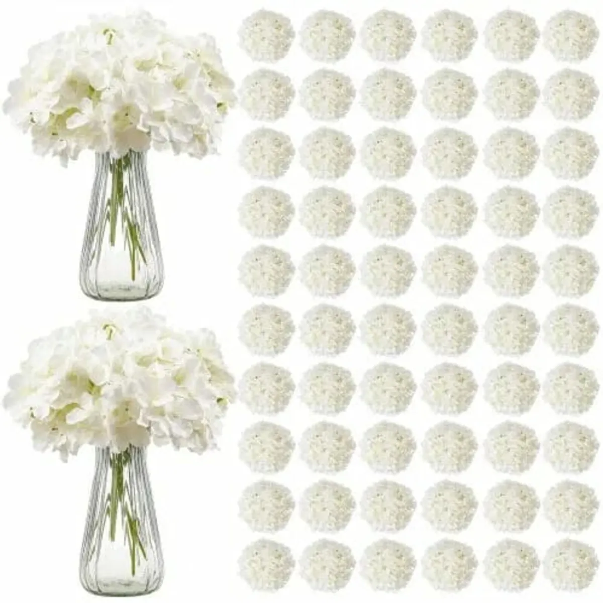 205 Pcs Artificial Silk Hydrangea Flowers 9.8 In B - Image 1