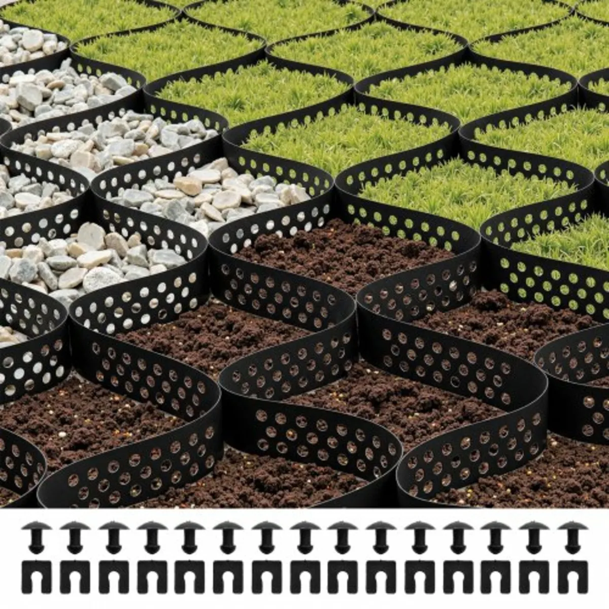 Ground Grid 2-Inch Deep Geocell Grid 17.06x8.86FT - Image 1