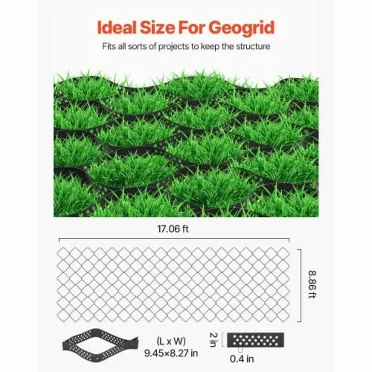 Ground Grid 2-Inch Deep Geocell Grid 17.06x8.86FT - Image 2