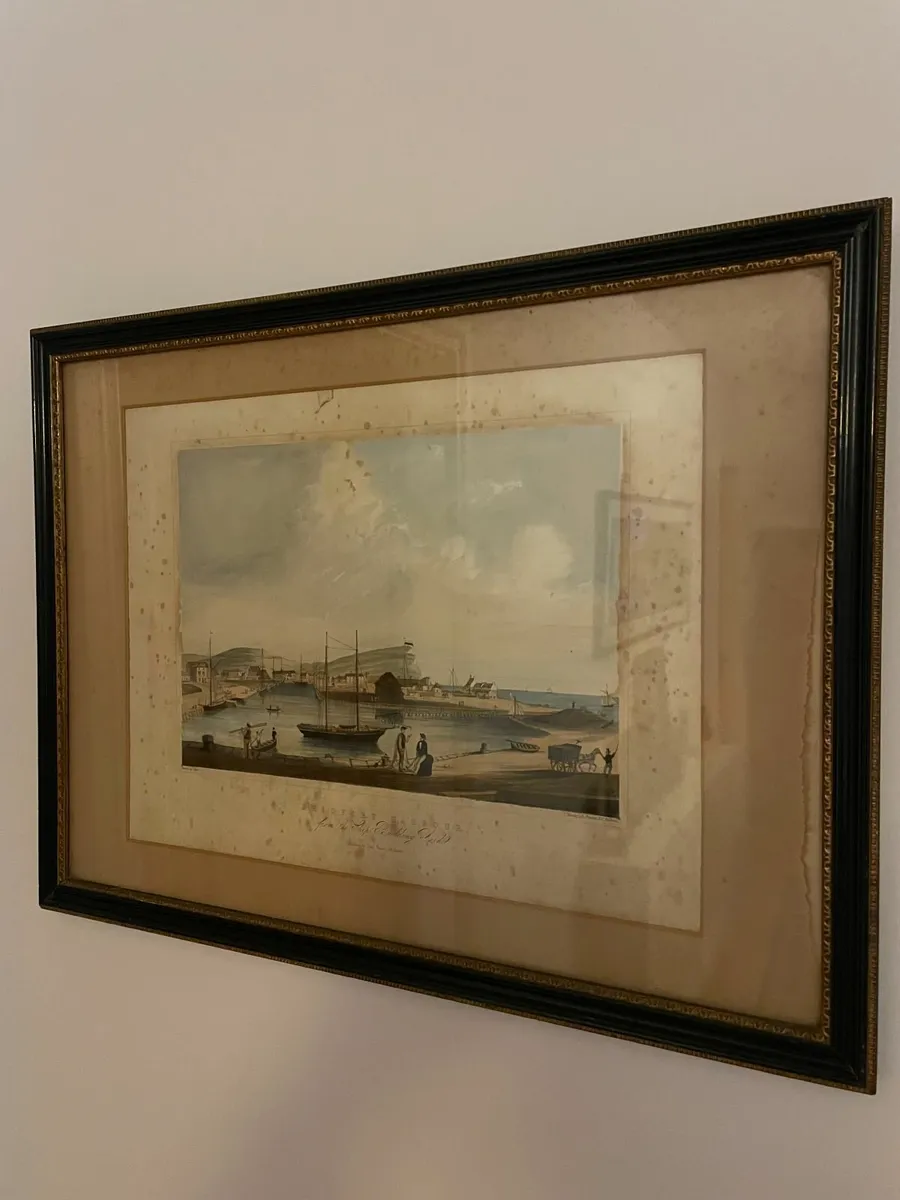 Bridport Harbour from the Ship Building Yard LITHO - Image 1