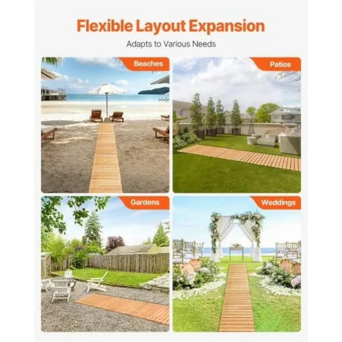 16 ft L x 17 in W Straight Wooden Garden Pathway R - Image 2