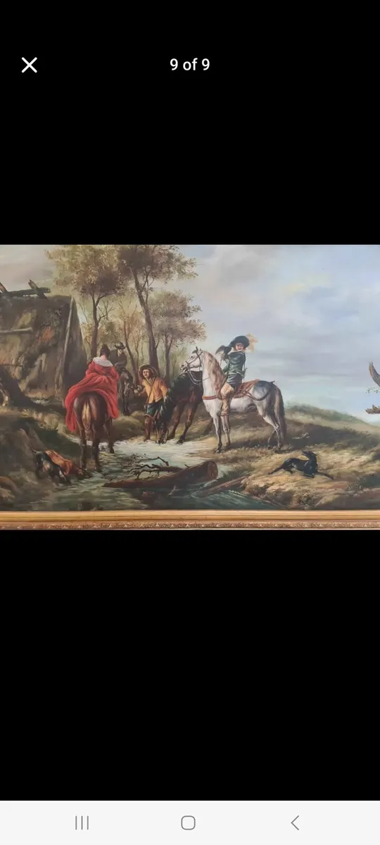 Oil on canvas vintage painting - Image 2