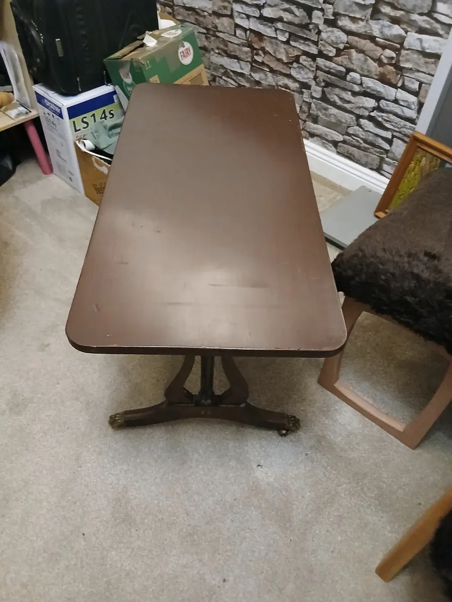 Vintage low table with Brass Claw feet casters - Image 3