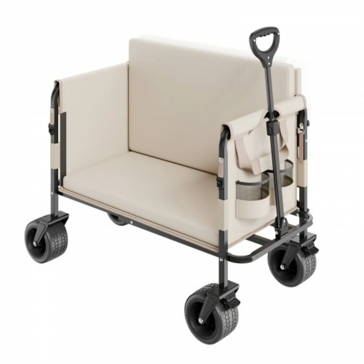Foldable Wagon Cart Converts to Bench 550lb Load & - Image 1