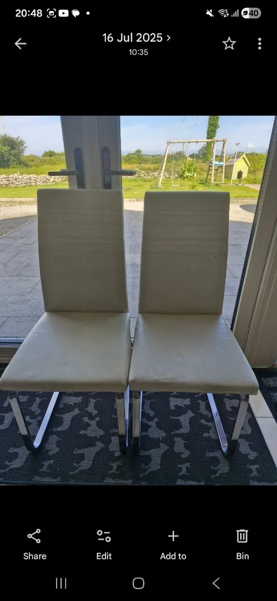 White Gloss Dining Table & 6 Chairs - Image 3