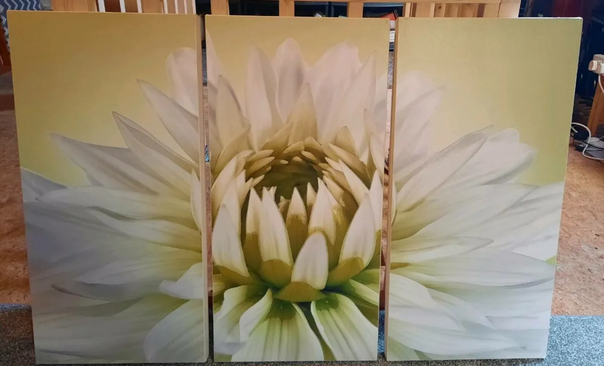 3-Panel Canvas Wall Art – Sage Green Floral - Image 1