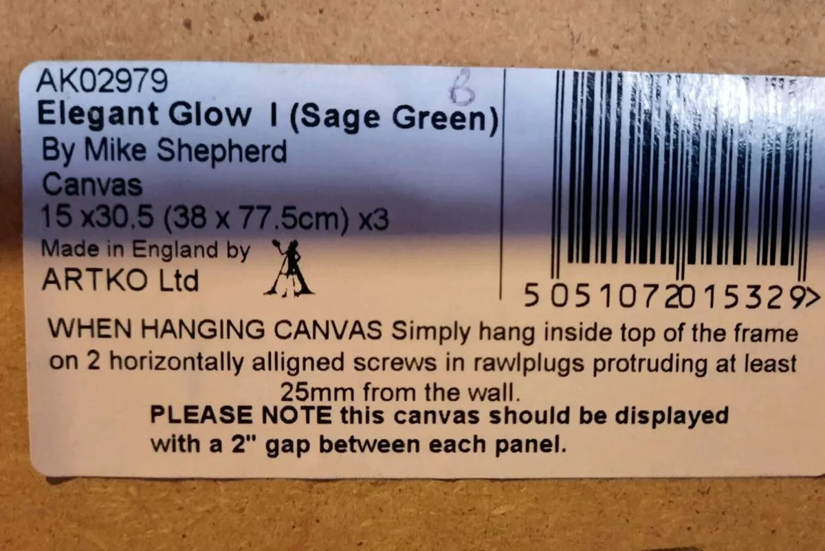 3-Panel Canvas Wall Art – Sage Green Floral - Image 2